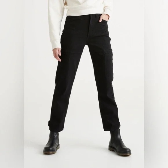 Black DU/ER All-Weather Denim High Rise Barrel Pant | Size 32 - Picture 1 of 8